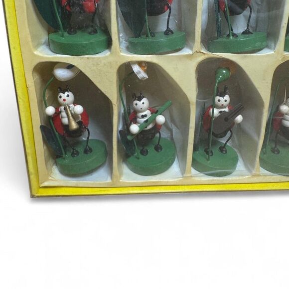 VTG Small Ladybug Anthropomorphic Musician Figures Set - Picture 4 of 6